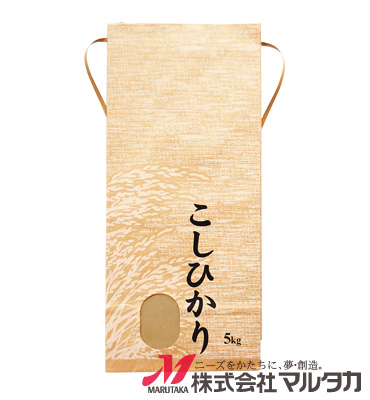 紐付クラフトSP米袋　保湿タイプ　KHP-160　こしひかり　稲つむぎ　5kg